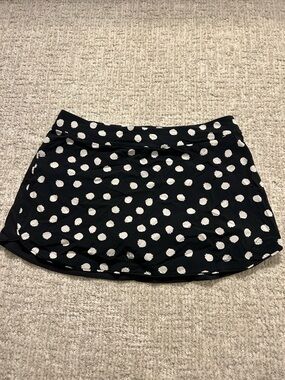 Outdoor Voices Black Skort with White Polka Dots